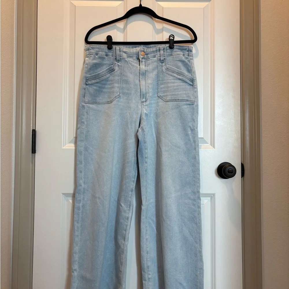PAIGE Anessa High-Rise Wide Leg Women’s Jeans in Suki Distressed - Size 32P - Picture 4 of 15
